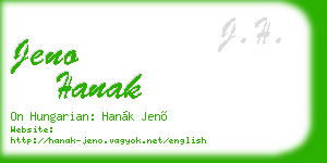 jeno hanak business card